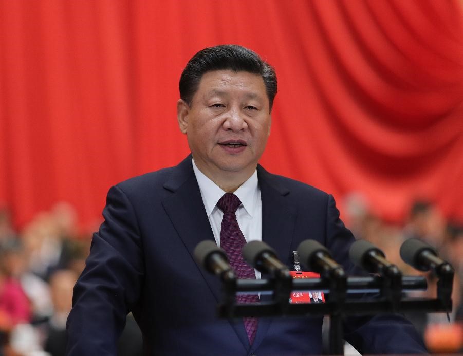 10月18日，習近平在中國共產(chǎn)黨第十九次全國代表大會上作報告。